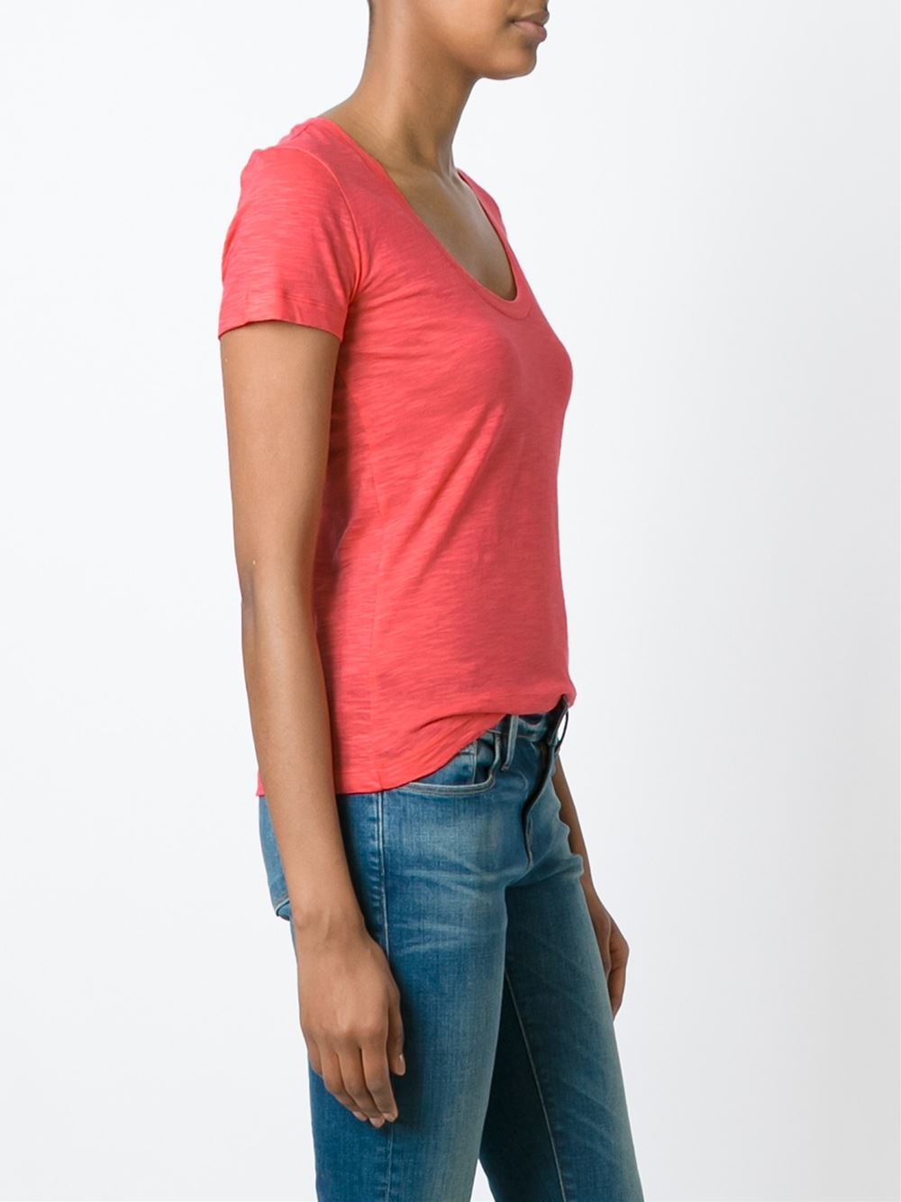 Pink scoop neck t shirt